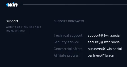 1win support options