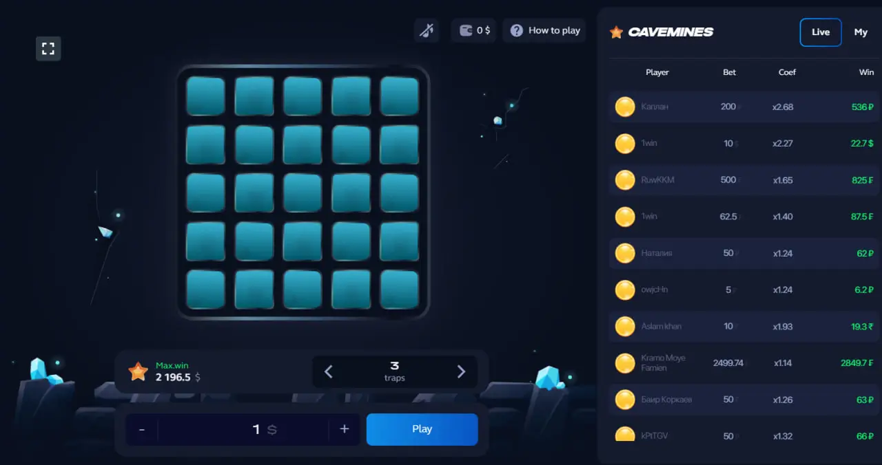 mines gameplay